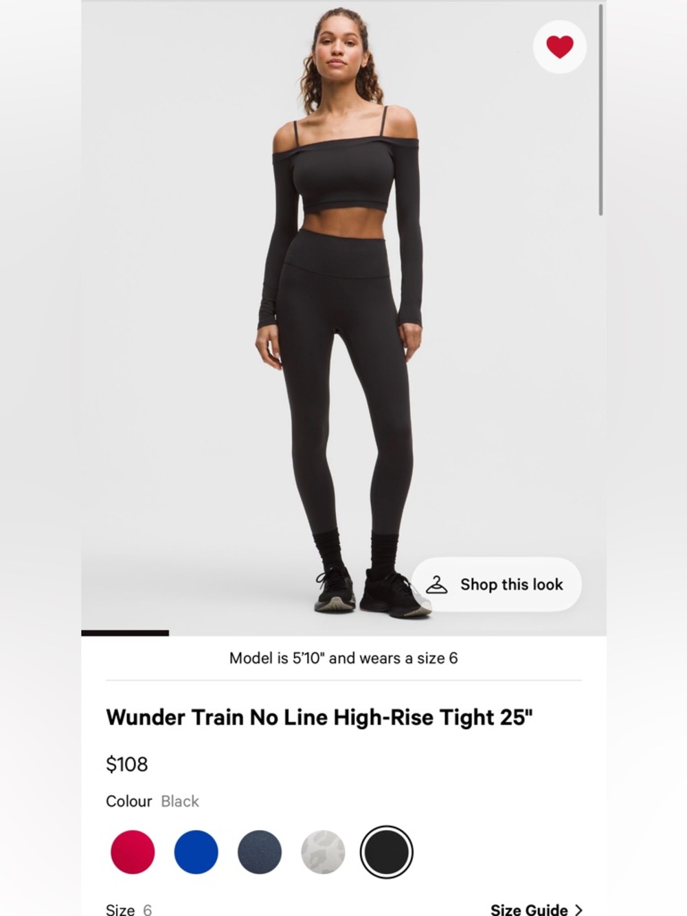 lululemon athletica Wunder Train No Line High-Rise Tight 25" - Black